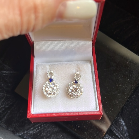 QVC diamond zirconia drop earrings. - Picture 5 of 9